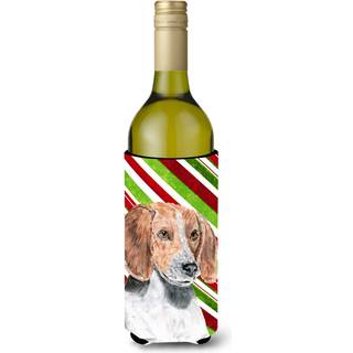 Engelsk Foxhound Candy Cane Christmas Wine Bottle Beverage Isulator Beverage Isulator Hugger