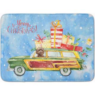 """" Caroline's Treasures Merry Christmas Brown Cockapoo Machine Washable Memory Foam Mat Doormats Multicolor """"