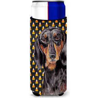 Caroline's Treasures SC9174MUK Dachshund Candy Corn Halloween Portrait Ultra Hugger til slanke d?ser kan k?ligere ?rme Hugger Machine Washable Dr