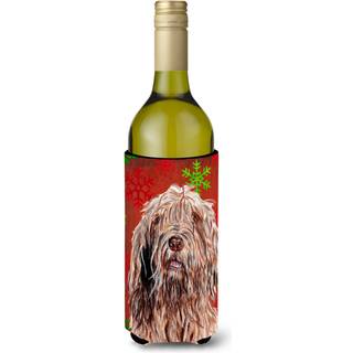 Otterhound Red Snowflakes Holiday Wine Bottle Beverage Isulator Hugger SC9757Literk