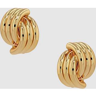 Small Crossover Ribbed Earrings - Gold One