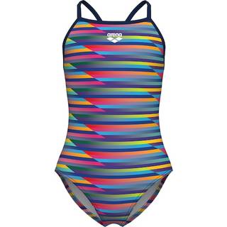 Arena Girl's Racing Stripe Swimsuit Lightdrop Back Badedragt Børn størrelse 128 farve blå