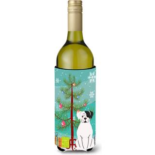 """"Carolines Treasures BB4239LITERK Merry Christmas Tree White Boxer Cooper Wine Bottle Beverage Insulator Hugger 750ml Multicolor""""