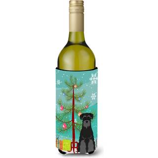 """"Carolines Treasures BB4157LITERK Merry Christmas Tree Standard Schnauzer Black Wine Bottle Beverage Insulator Hugger 750ml Multicolor""""