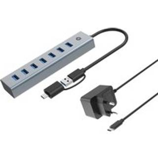 Conceptronic HUBBIES21GP interface hub USB 3.2 Gen 1 (3.1 Gen 1) Type-A 5000 Mbit/s Grå