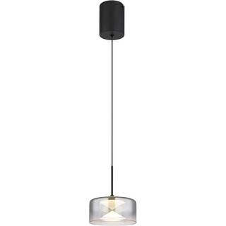 Belinda LED-hængelampe, Ø 15 cm, røgfarvet grå, glas