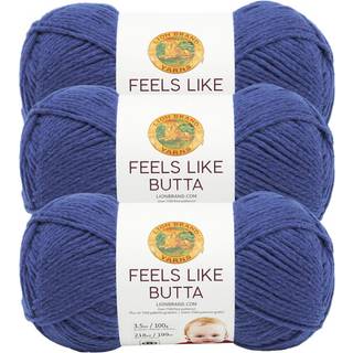 Lion Brand-garn f?les som butta-bl?dt garn til h?kling og strikning Fl?jlsagtig 3-pak kongebl?
