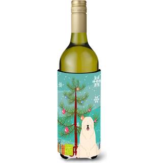 """"Carolines Treasures BB4149LITERK Merry Christmas Tree South Russian Sheepdog Vinflaske Beverage Insulator Hugger 750ml Multicolor""""