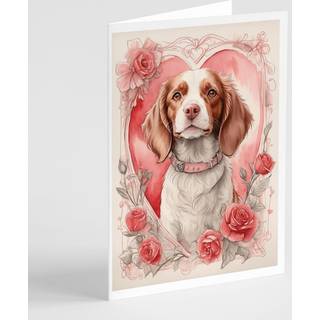 Caroline's Treasures DAC4385GCA7P BRATTANY VALENTINE ROSER HASNING Kortpakke med 8 blanke kort med konvolutter, lunefuld A7 Størrelse 5x7 Blank N