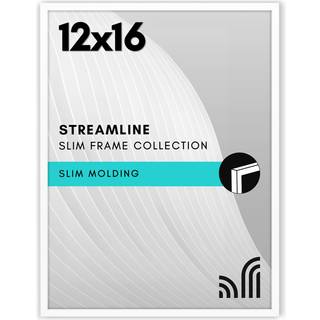 AMERICANFLAT 12X16 Billedramme med poleret plexiglass - Streamline Collection - tynd grænse -billedramme til vægvisning - hængende hardware inklu