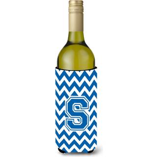 Brev S Chevron Blue and White Wine Bottle Beverage Isulator Hugger CJ1056-Literk