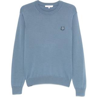 Maison Kitsune Fox Head Knit Jumper Blue