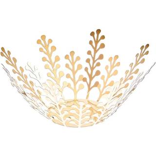 Metallteelichthalter Farnblätter Gold