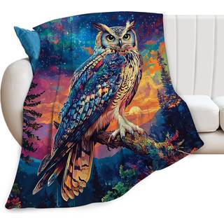 Owl tæppe plys hyggelig skovgalakse kast tæpper til piger drenge kvindelige mænd flanel fleece ultra blød fuzzy dyrefest tæppe gaver til seng 50