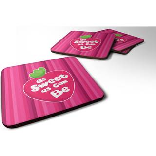 """" Carolines skatte stawberry så sød som kan være skum coaster sæt på 4 3,5 multicolor """"
