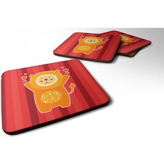 """" Caroline's Treasures Lion Love Foam Coaster Set på 4 3,5 multicolor """"