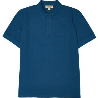 Burberry Deep Teal Blue Cotton Collared Polo Shirt