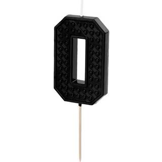 Sort Fødselsdagslys Nummer 0 Klodsdesign 6 cm – Moderne elegance til kagebordet