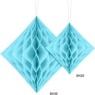 Honeycomb Diamant Himmelblå 30 cm – Perfekt til festlig loftdekoration