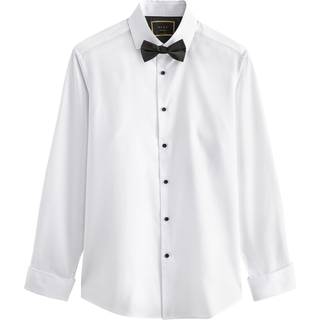 Next White Textured/Black Bow Tie Slim Fit Single Cuff Shirt And Bow Tie Pack - 15 R
