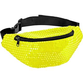 Neongul paillet bæltetaske