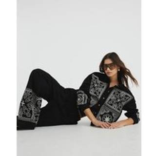 River Island River Island Black Cutwork Linen Shirt