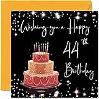 44-?rs f?dselsdagskort til kvinder M?nd - Stilfuldt Elegant - Tillykke med f?dselsdagenskort til 44-?rig kvinde Mor Far Papa Pops S?ster Bror Mos