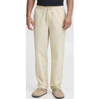 Blend Blend Cream Regular Fit Linen Mix Trousers