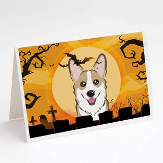 Halloween Sable Corgi lykønskningskort og konvolutter pakning af 8
