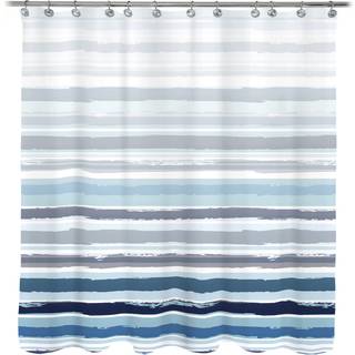 Ombre bl? struktureret slubbed stof bruseforh?ng bl?t og hvidt stribe bruser gardiner til badev?relse dekoration b?lge stribede badev?relsesgardi