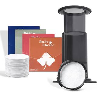 Bærbar 400-tællingsudskiftningspapirfiltre 4-pack-bekvemt forseglet engangs kaffefiltre papir kompatibelt med aeropress kaffemaskiner og bialetti