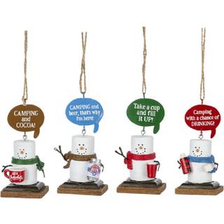 Ganz MX181793 S'More Camp Beverage Ornamenter 4,13-tommer højde harpiks og polyresin-sæt på 4