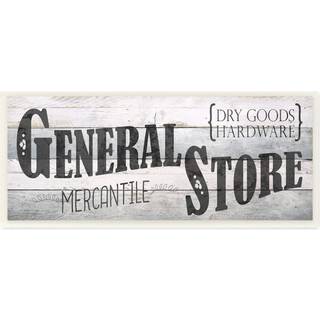 Stupell Industries Farmhouse Planked Look General Store Mercantile Sign Wall Plaque 7 x 17 Multi-Color