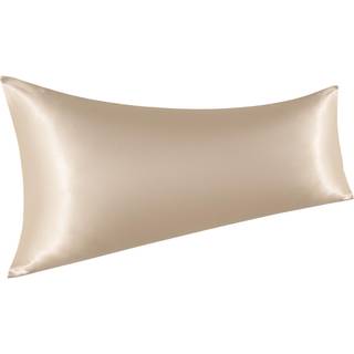 Ntbay Satin Body Pillowcase til hår og hud luksuriøs og silkeagtig pudebetræk med konvolutlukning 20x54 tommer Taupe
