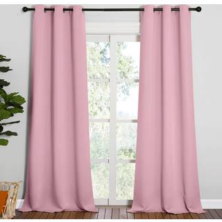 Nicetown Patio Glass Door Blackout Gardiner til sovev?relse/stue privatlivspanelpaneler til spisestue og v?relse (krystalrosa 42 tommer bred x 95