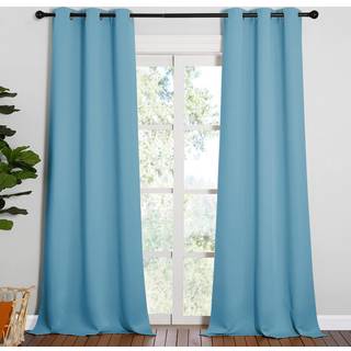 Nicetown Room Darkering Curtain Panels - Toddler Boy Bedroom Drapes With Grommet Top Energy Smart Window Treatment Curtains (Teal Blue 42 inches