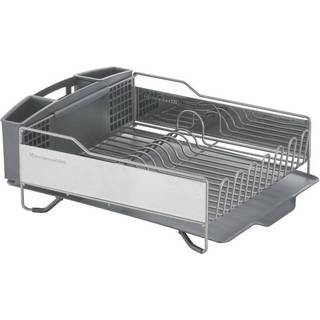 Kitchenaid Stor kapacitet i fuld størrelse rust Resistan Dish Rack Angled Drain Board og aftagelig bestik Caddy Light Gray