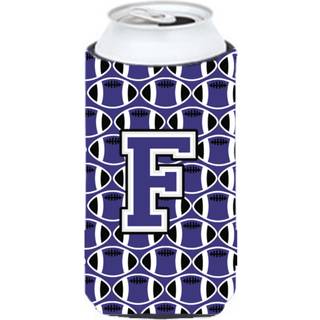 Brev F fodbold lilla og hvid høj dreng drikke isolator hugger cj1068-ftbc