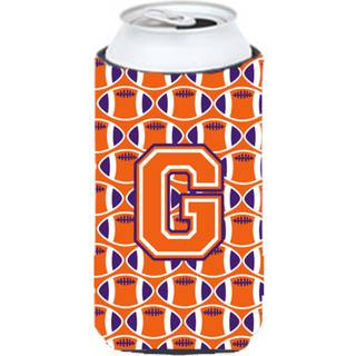 """" Brev G Football Orange White og Regalia Tall Boy Beverage Isulator Hugger CJ1072-GTBC """"