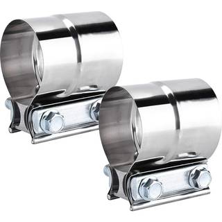 2,5 tommer udst?dningsklemmer sk?d f?lles b?nd klemme 2 pakker 2 1/2 udst?dning lydd?mperb?nd klemme 304 rustfrit st?l r?r reparation klemme deco