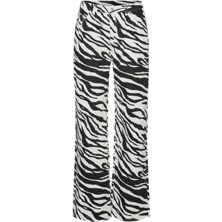 Tessa Wide Zebra Jeans, Bright White, W30/L34