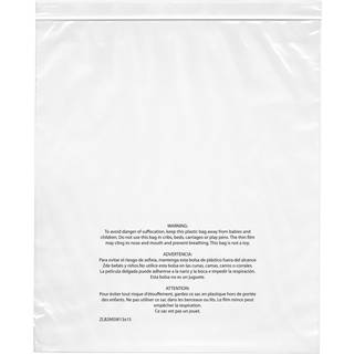 Plymor 13"""" x 15"""" (pakke med 100) 2 Mil med trykt kvlningsadvarsel Lynls Genlukkelige plastikposer