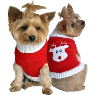 Doggie Design Red Rudolph Holiday Dog Sweater - Medium