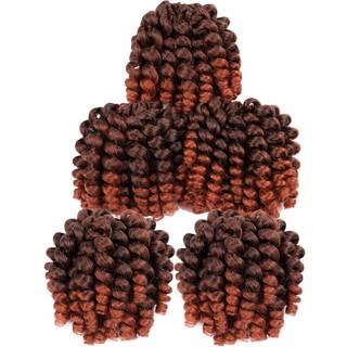 Kort jamaicansk hæklingshår 5 pakker 2x Ringlet Wand Curl Crochet Hair 8 tommer Curly Crochet Hair Extensions Curly Crochet Braiding Hair 100 Roo