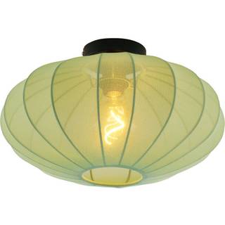 Japandi loftslampe grøn med stofskaerm - Bida