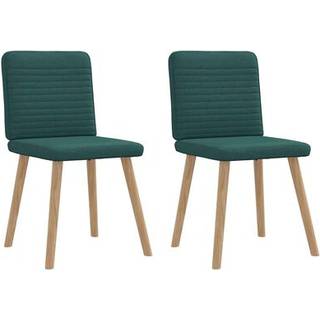 spisebordsstole 2 stk. stof mørkegrøn