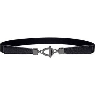Syuer Womens 0,8 """" Bredde Skinny Elastic Waist Belt Stretch Cinch Belt Thin Belt (S-M (26 """"-32 """") Black (Black Bunckle))