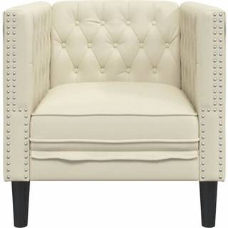 Chesterfield-sofastol kunstlæder cremefarvet