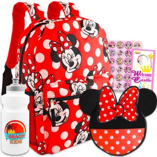 Disney Minnie Mouse Large Travel Backpack & Lunch Bag til Girls Set - Bundle With Polka Dot Minnie Rejse rygs?k Minnie Lunch Bag & More | Minnie