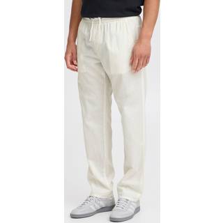 Blend Blend White Regular Fit Linen Mix Trousers